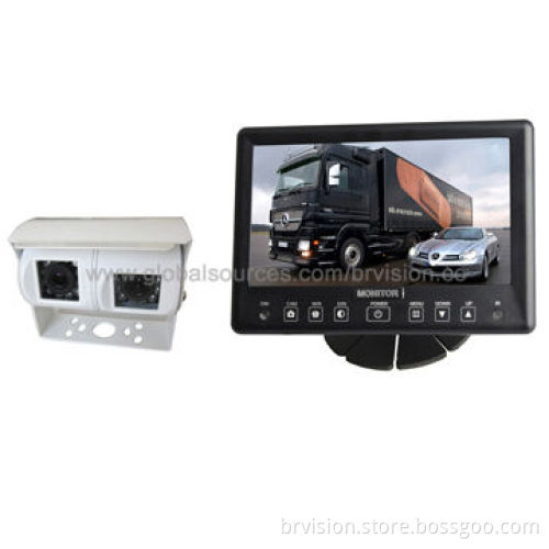 7.0-inch Quad Rear-view Systems with IP68 LCD Waterproof Monitor/Shark Mount Camera for Security